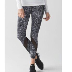 Lululemon Inspire Tight II Power Suited Jacquard Black White Black Size 4